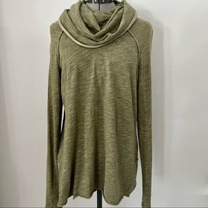 Free People FP Beach Cowl Green Long Sleeve Shirt